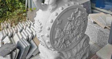 梧州芝麻白抱鼓石 庭院抱鼓石