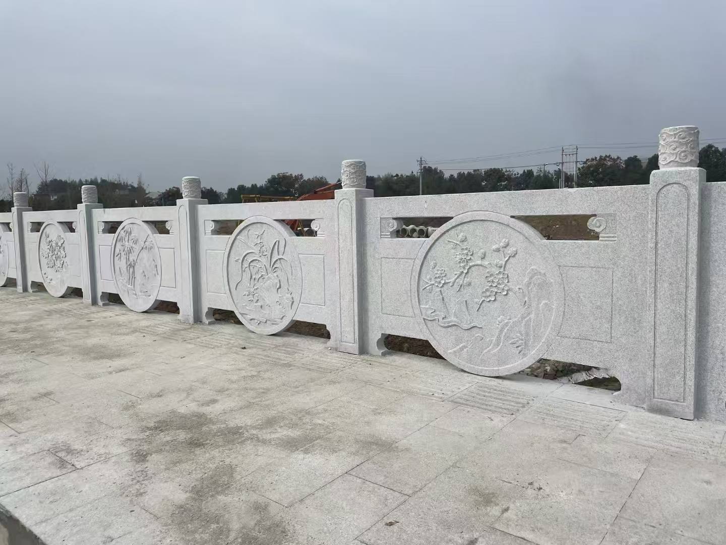梧州芝麻白河道栏杆 石材栏杆